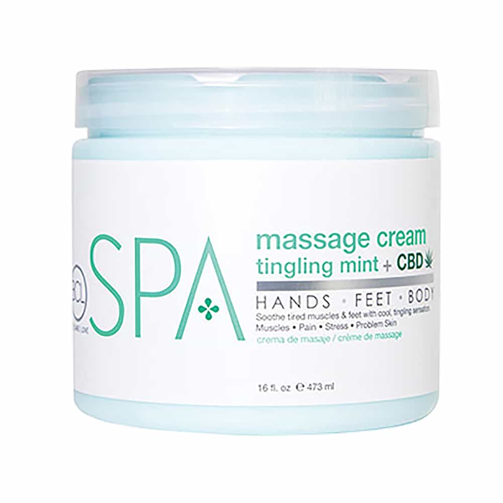 White Smoke BCL SPA Massage Cream 16 oz - Tingling Mint + CBD 56116