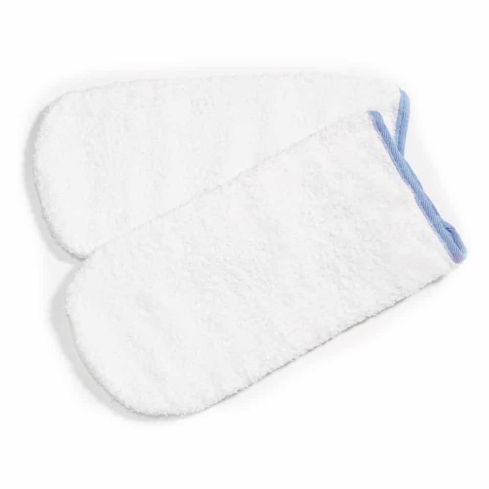 White Smoke Satin Smooth Lined Terry Cloth Mitts SSPB10CMC 20314
