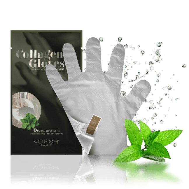 Black Voesh Collagen Gloves W/Peppermint 1Pair - VHM212PEP