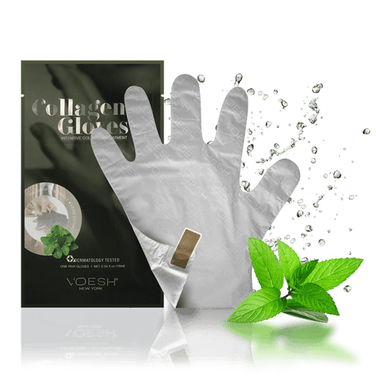 Black Voesh Collagen Gloves W/Peppermint 1Pair - VHM212PEP