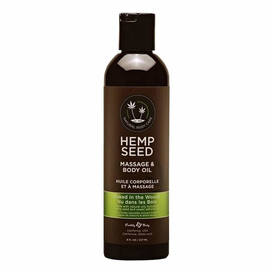 Black Hemp Seed Massage & Body Oil 8oz - Naked In The Woods MAS022