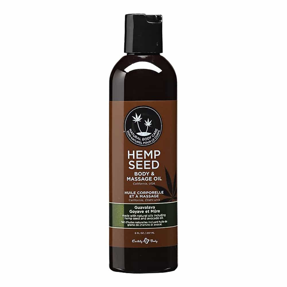 Black Hemp Seed Massage & Body Oil 8 oz - Guavalava MAS068/00326