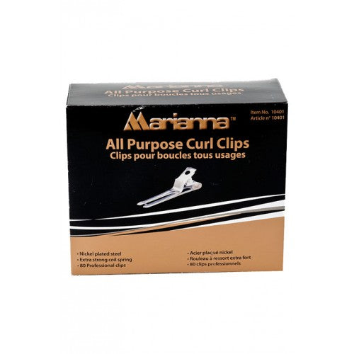 Black Marianna All Purpose Roller Clips Double Prong 80pk