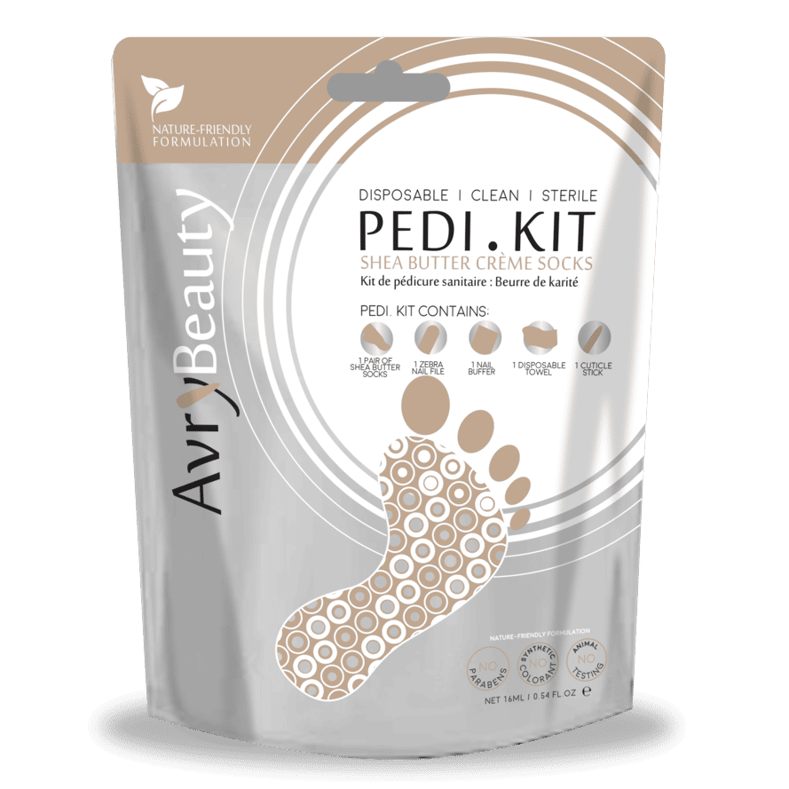 White Smoke AvryBeauty Pedi Kit W/Shea Butter Socks AK005SHEA-P 00736