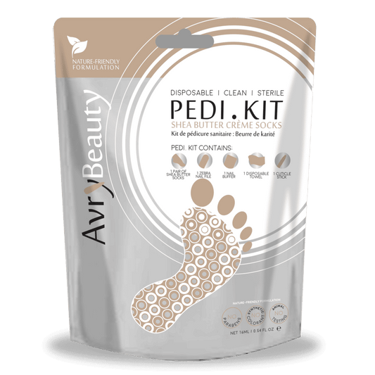 White Smoke AvryBeauty Pedi Kit W/Shea Butter Socks AK005SHEA-P 00736