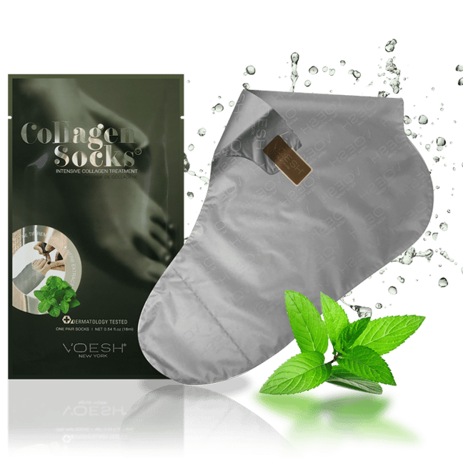 Black Voesh Collagen Socks W/Peppermint 1Pair - VFM212PEP