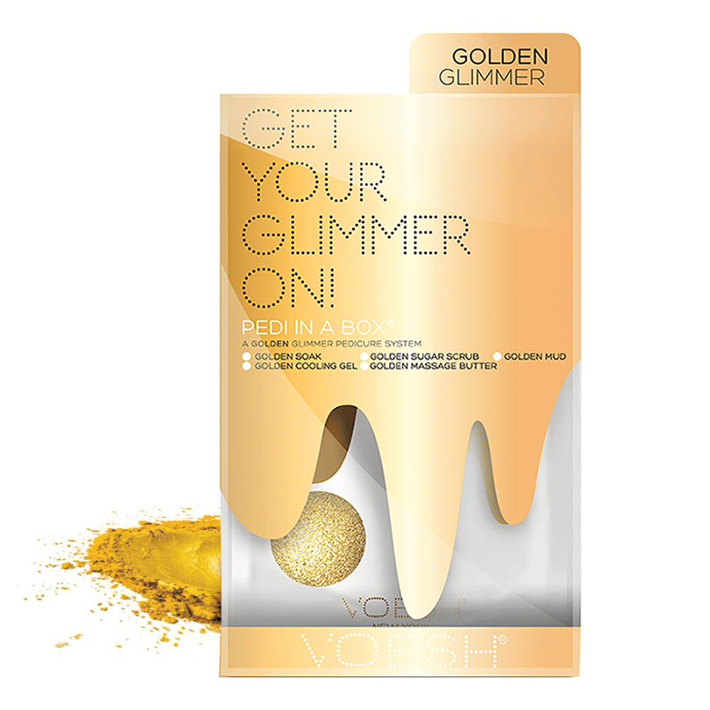 White Smoke Voesh Pedi In A Box Golden Glimmer VPC507GLD/02027