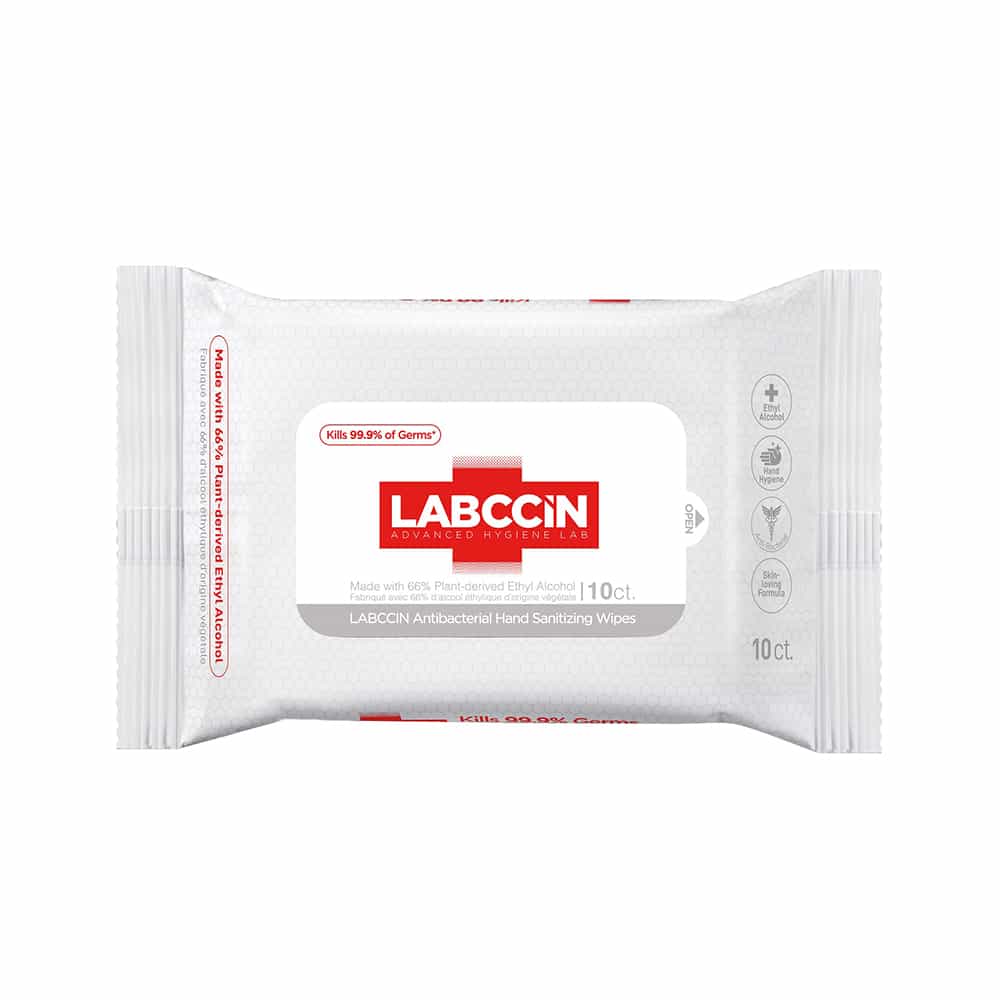 Lavender LABCCIN Antibacterial Hand Sanitizer Wipes 10ct 40820