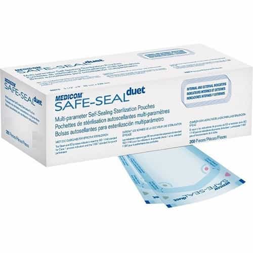 White Smoke Medicom Self Sealing Sterilization Pouches 3.5" x 5.25'