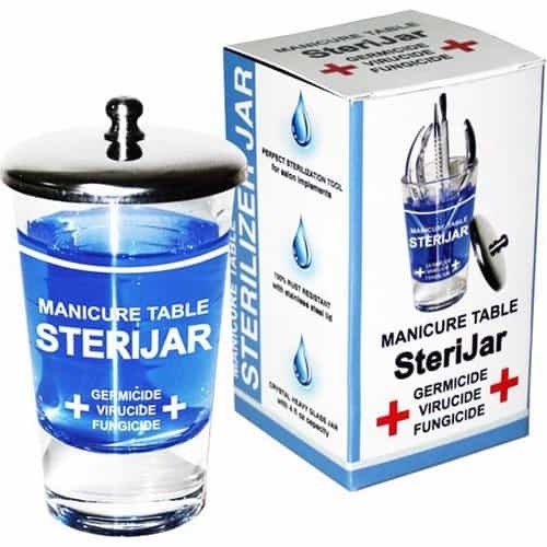 White Smoke Berkeley Manicure Table SteriJar W/4 fl oz Capacity ST405-S