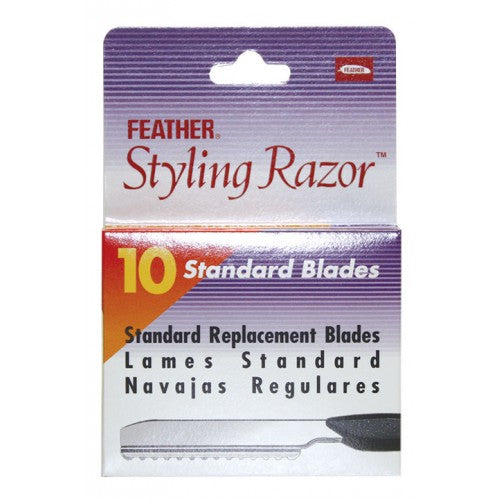 Light Gray Feather Blades For Razor - Single Sided Refill 10pk