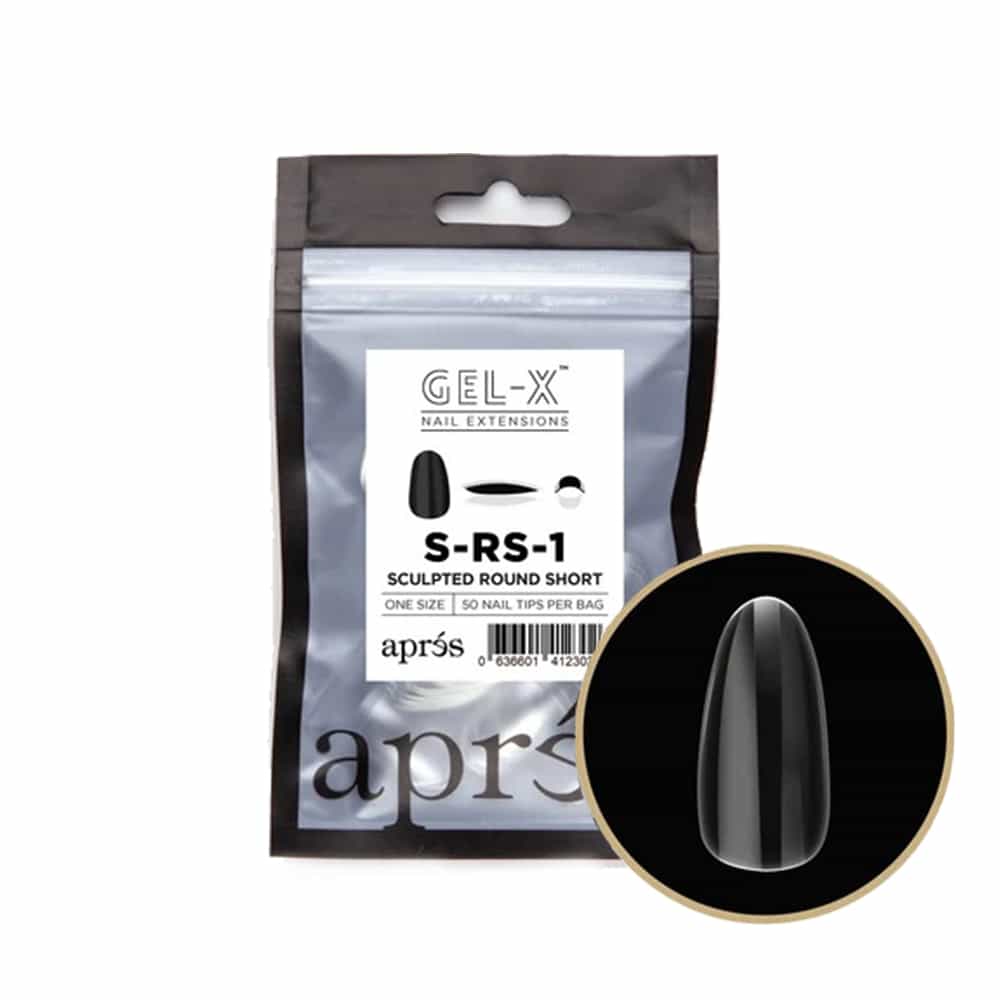 White Smoke Apres Gel-X Individual Tips Sculpted Round Short 50PK SRS1