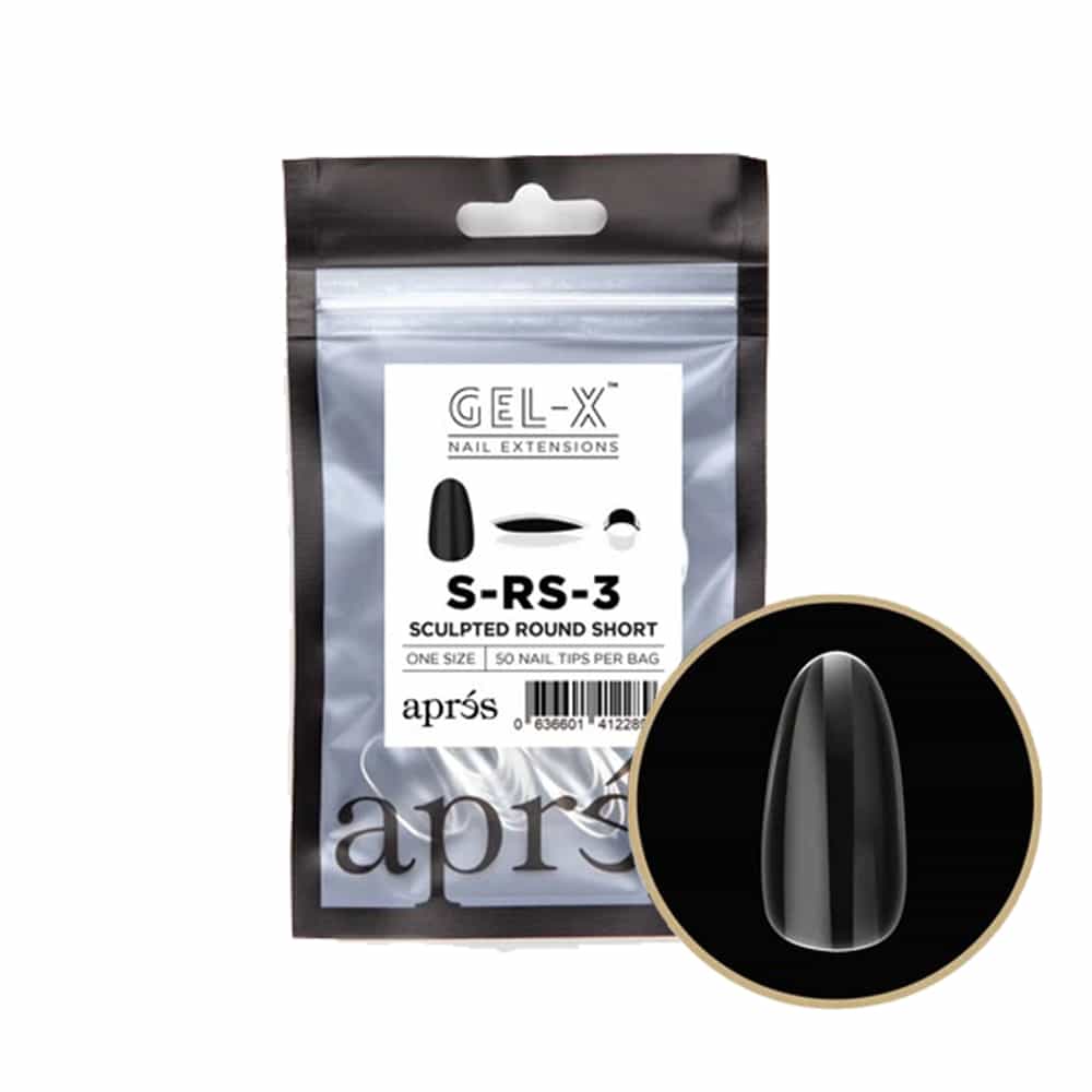 White Smoke Apres Gel-X Individual Tips Sculpted Round Short 50PK SRS3