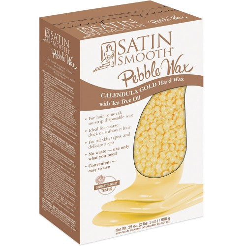 White Smoke Satin Smooth Pebble Wax 35oz - Calendula Gold