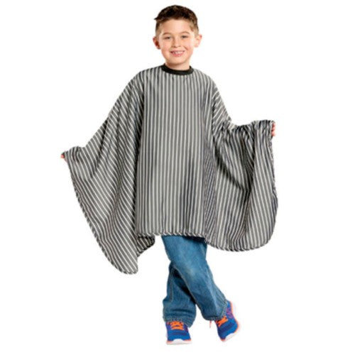 White Smoke Scalpmaster Kids Striped Barber Cape