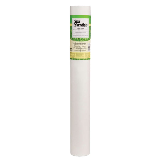Light Gray Spa Essentials Table Paper Smooth White Roll