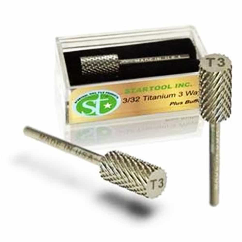 White Smoke Startool Carbide 3/32 Titanium 3 Ways + Buffer