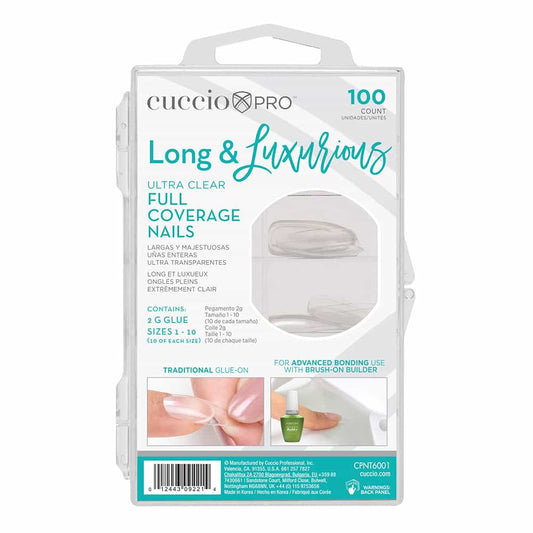 White Smoke CuccioPRO Long & Luxurious Ultra Clear Tips 100ct. CPNT6001