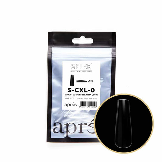 White Smoke Apres Gel-X Tips Sculpted Coffin Extra Long 25PK SCXL0/10245