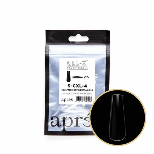 White Smoke Apres Gel-X Tips Sculpted Coffin Extra Long 25PK SCXL4/10283
