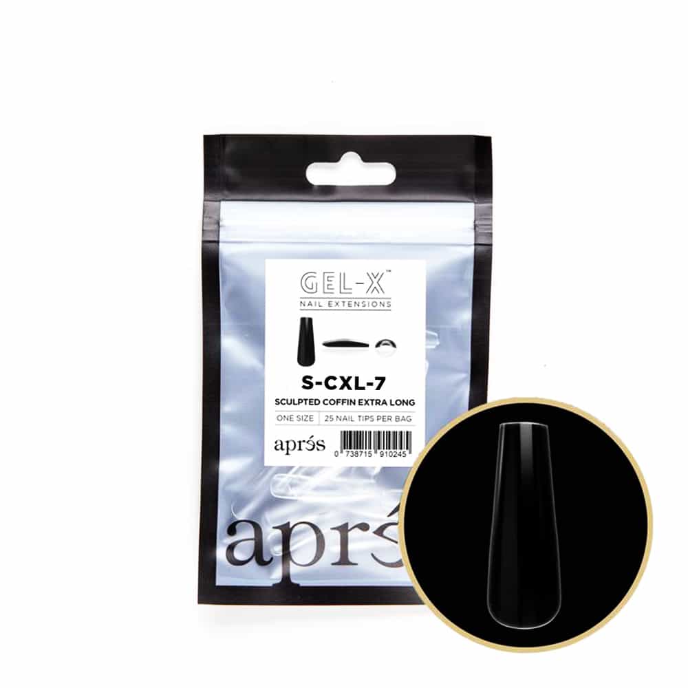 White Smoke Apres Gel-X Tips Sculpted Coffin Extra Long 25PK SCXL7/10313