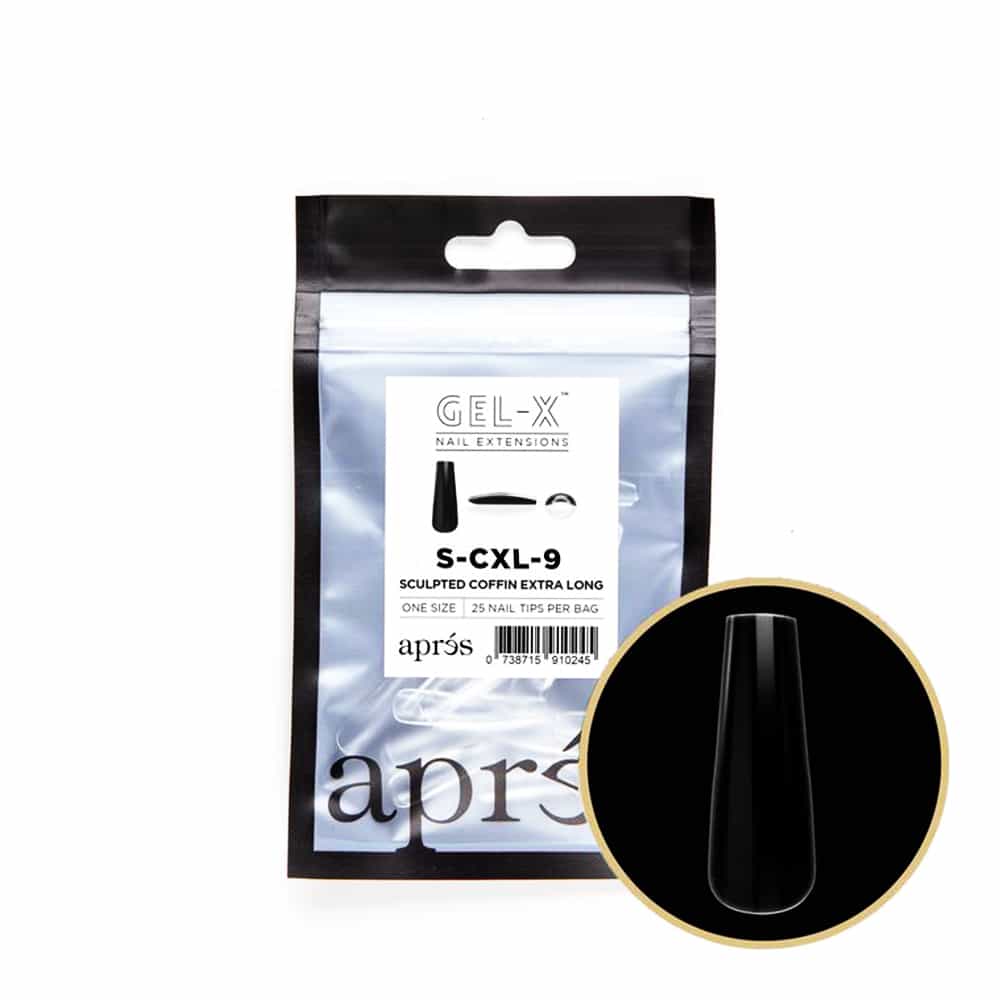 White Smoke Apres Gel-X Tips Sculpted Coffin Extra Long 25PK SCXL9/10337