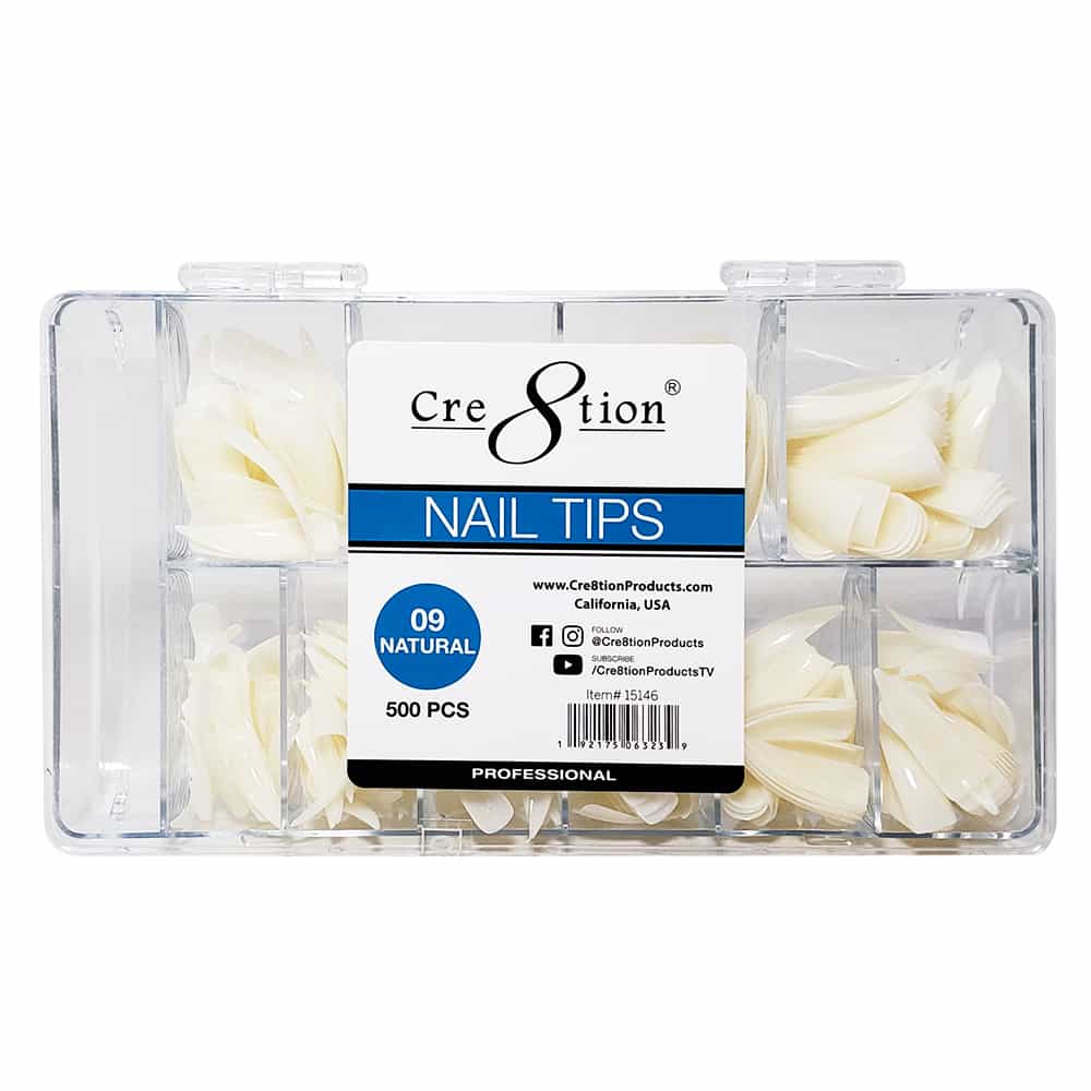 Lavender Cre8tion NailTips 500ps 09 Natural Super Curve Stellito15146