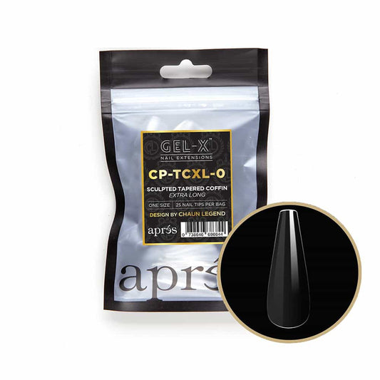White Smoke Apres G-X Tips Sculpted Tapered Coffin Extra Long 25P CPTCL0