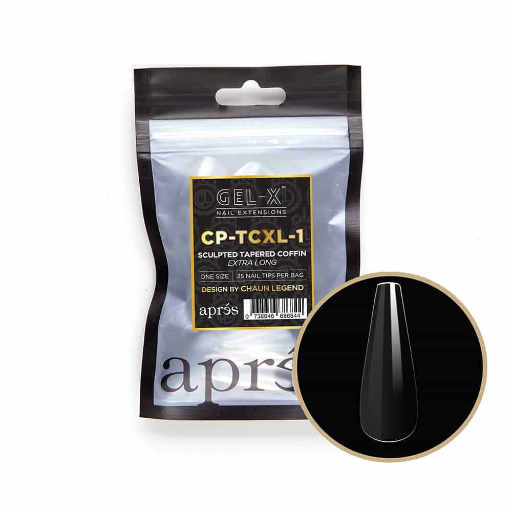 White Smoke Apres G-X Tips Sculpted Tapered Coffin Extra Long 25P CPTCL1