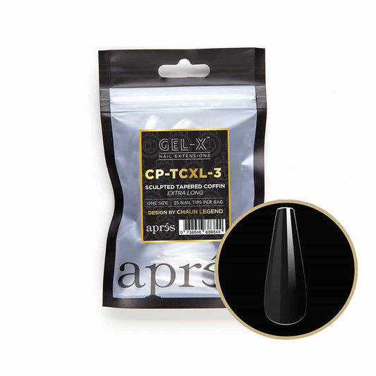 White Smoke Apres G-X Tips Sculpted Tapered Coffin Extra Long 25P CPTCL3