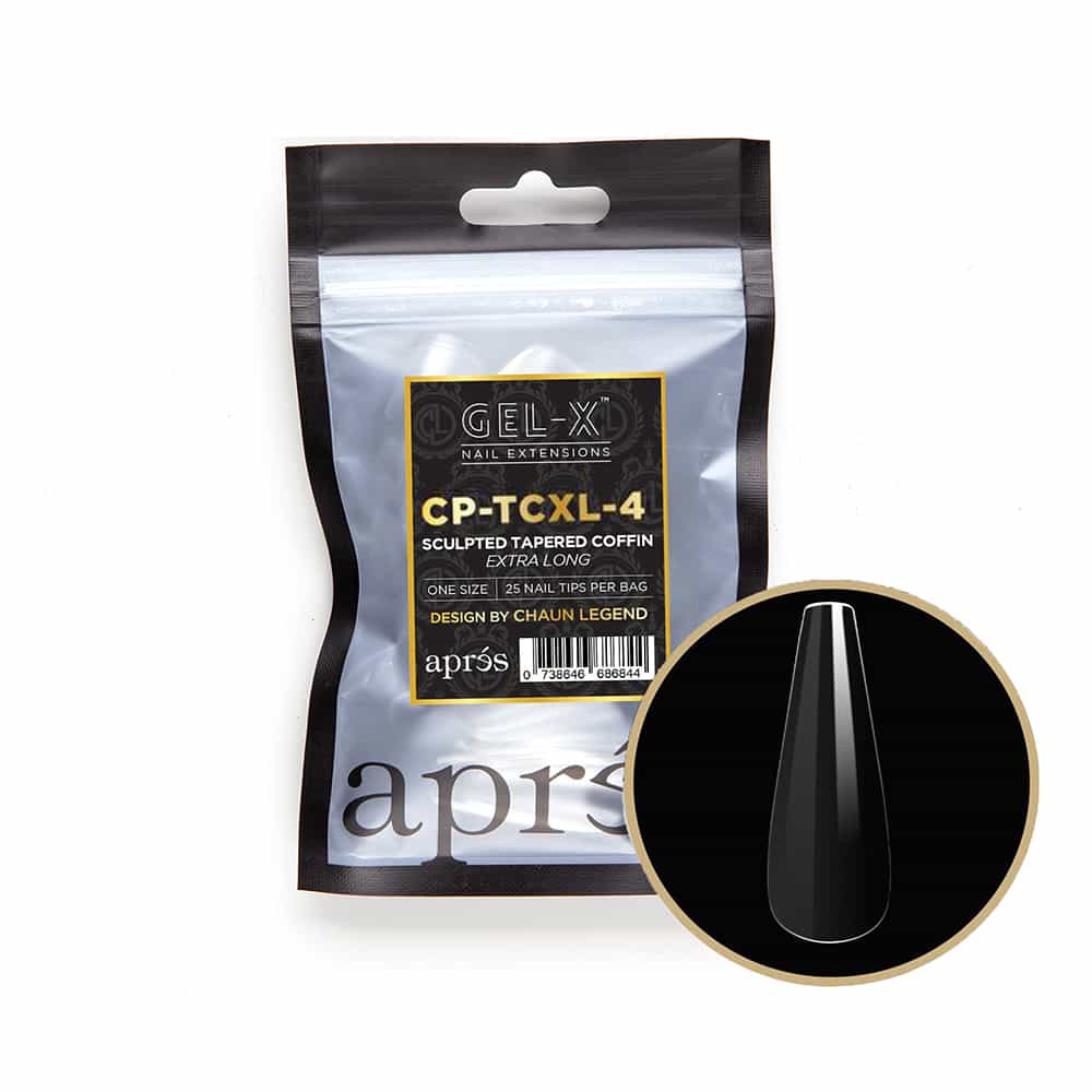 White Smoke Apres G-X Tips Sculpted Tapered Coffin Extra Long 25P CPTCL4