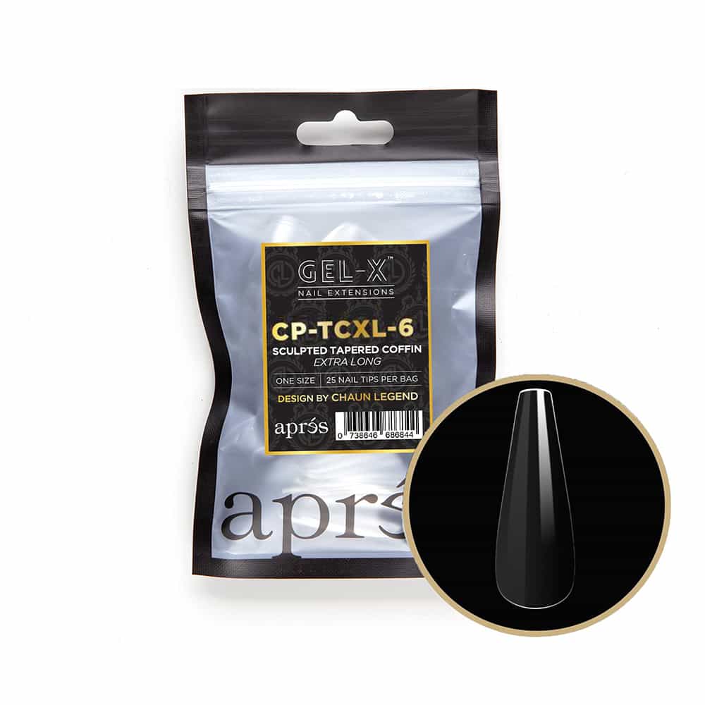 White Smoke Apres G-X Tips Sculpted Tapered Coffin Extra Long 25P CPTCL6