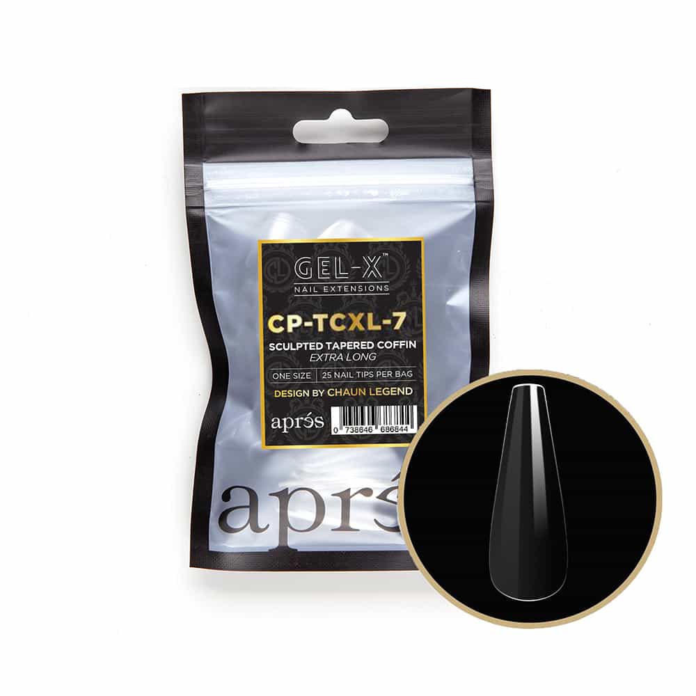 White Smoke Apres G-X Tips Sculpted Tapered Coffin Extra Long 25P CPTCL7
