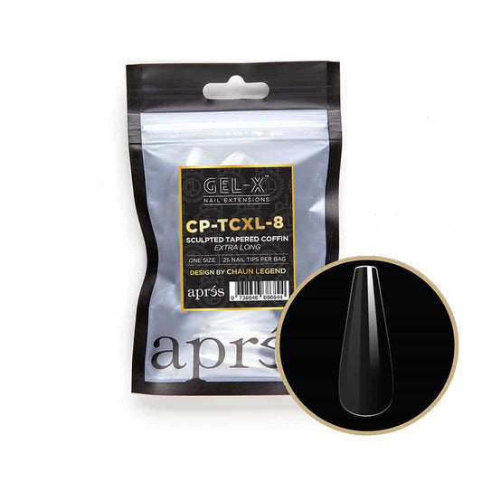 White Smoke Apres G-X Tips Sculpted Tapered Coffin Extra Long 25P CPTCL8
