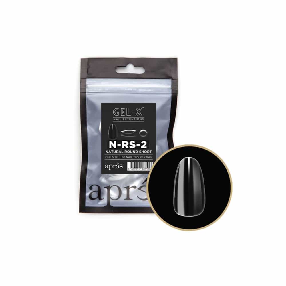 White Smoke Apres Individual Tips Natural Round Short 50PK NRS2
