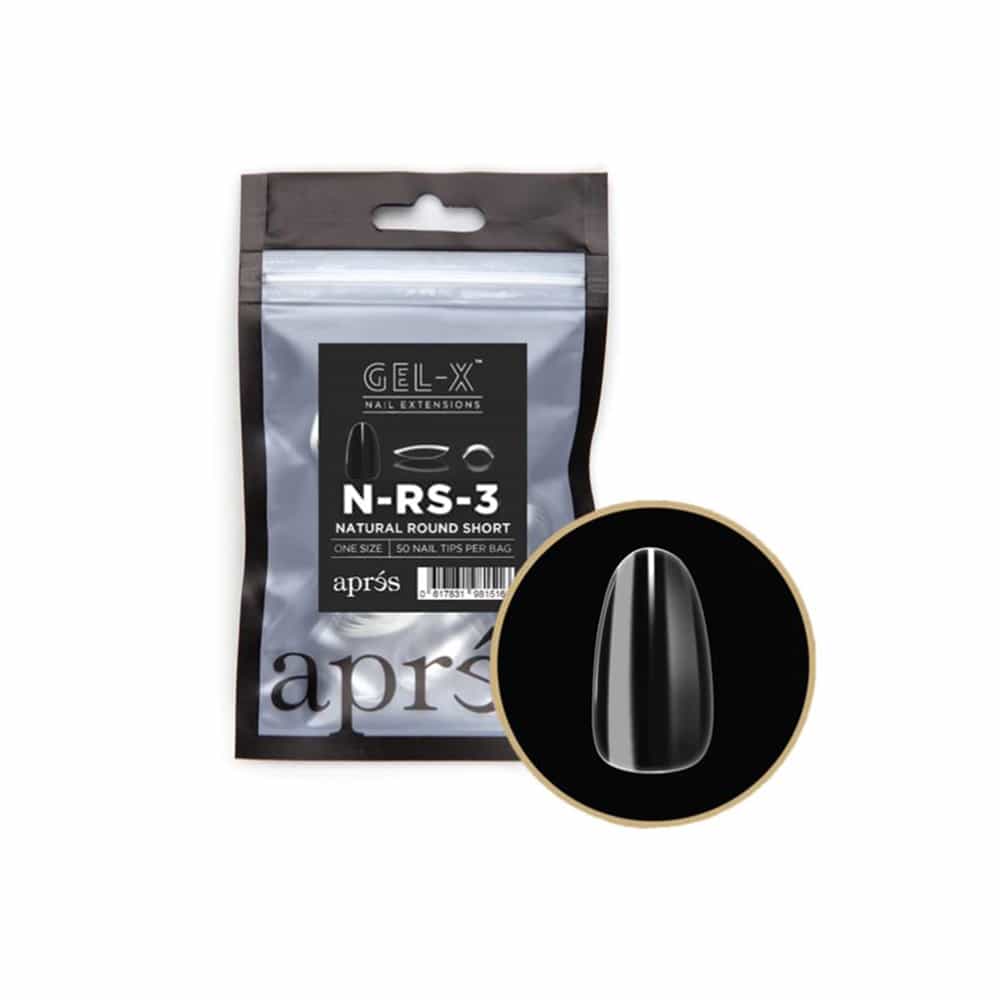 White Smoke Apres Gel-X Tips Natural Round Short 50PK NRS3/95700