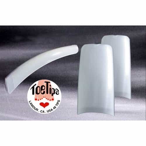 Dark Gray Lamour Toe Tips - French White Bag of 50