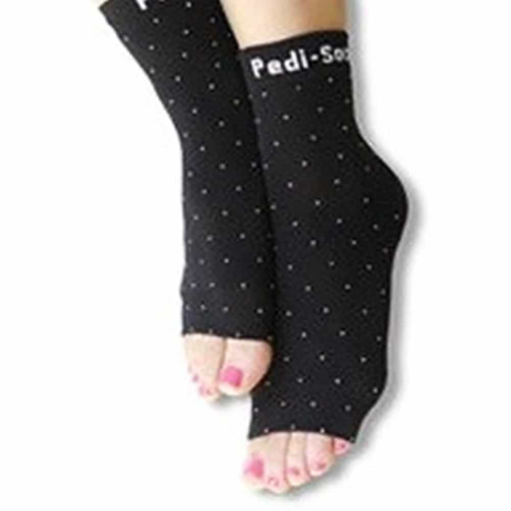 White Smoke Ultra Collection Pedi-Sox Solid Black PSL-622