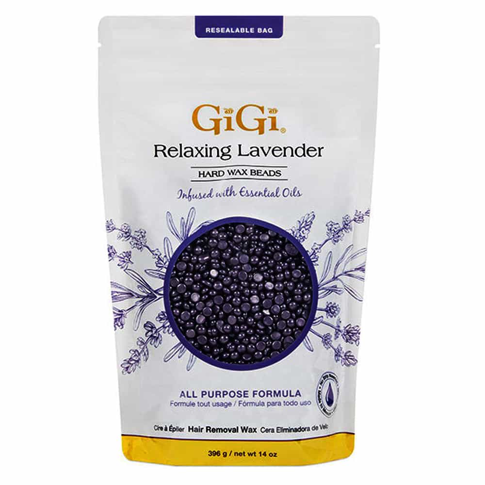 Light Gray Gigi Hard Wax Beads Relaxing Lavender 396 g/14 fl oz 71604