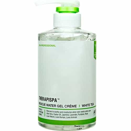 Light Gray AIIN Therapispa Rescue Water Gel Cream-White Tea 16oz./473ml