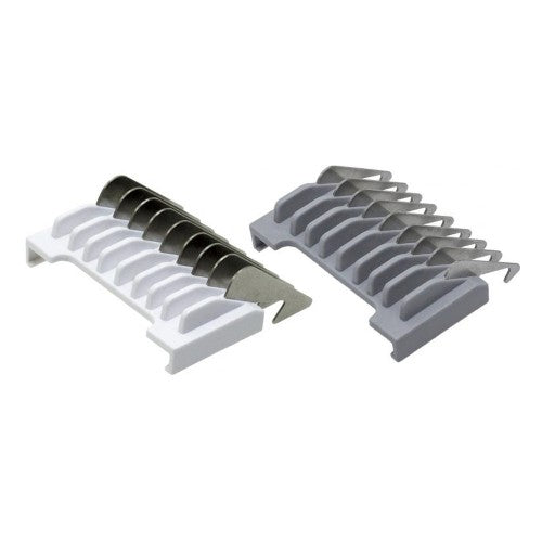 White Smoke Wahl 5-In-1 Stainless Slide On Guide Comb 2pk 53176