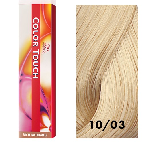 White Smoke Wella Color Touch 10/03 Lightest Blonde/Natural Gold 2oz