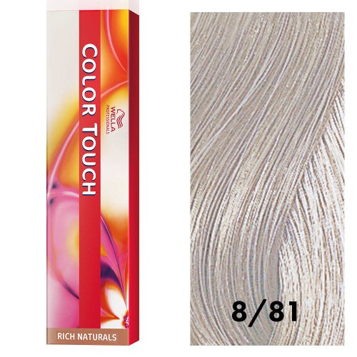 Dark Gray Wella Color Touch 8/81 Light Blonde/Pearl Ash 2oz