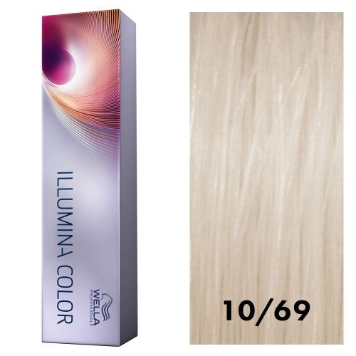 Gray Wella Illumina Color 10/69 Lightest Blonde/Violet Cendre 2oz