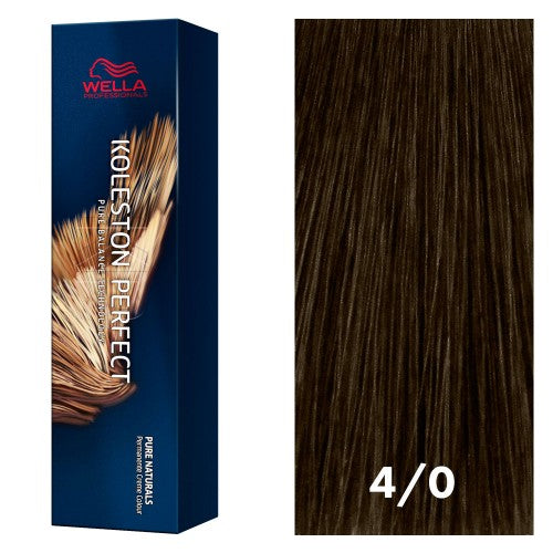 Black Wella Koleston Perfect Pure Naturals 4/0 Medium Brown/Natural 2oz