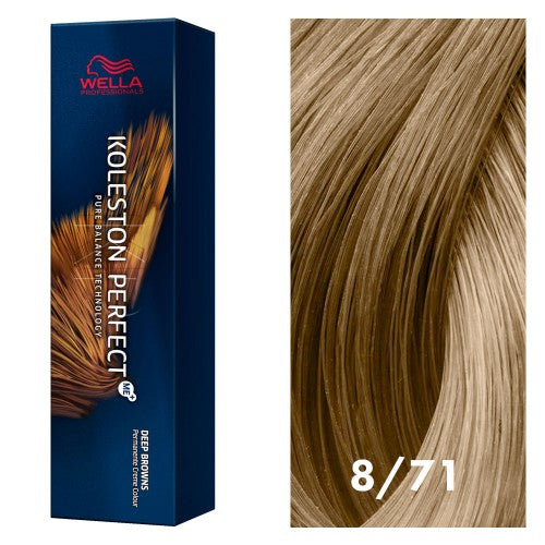 White Smoke Wella Koleston Perfect Deep Browns 8/71 Light Blonde/Brown Ash 2oz