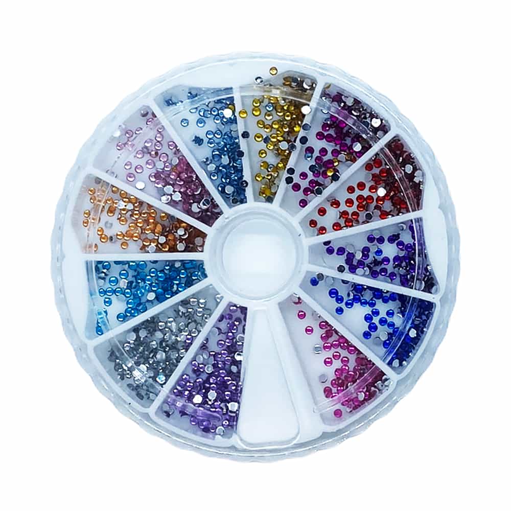 White Smoke Berkeley Rhinestone Small Round 12 Colors 1440PC/Wheel RS301