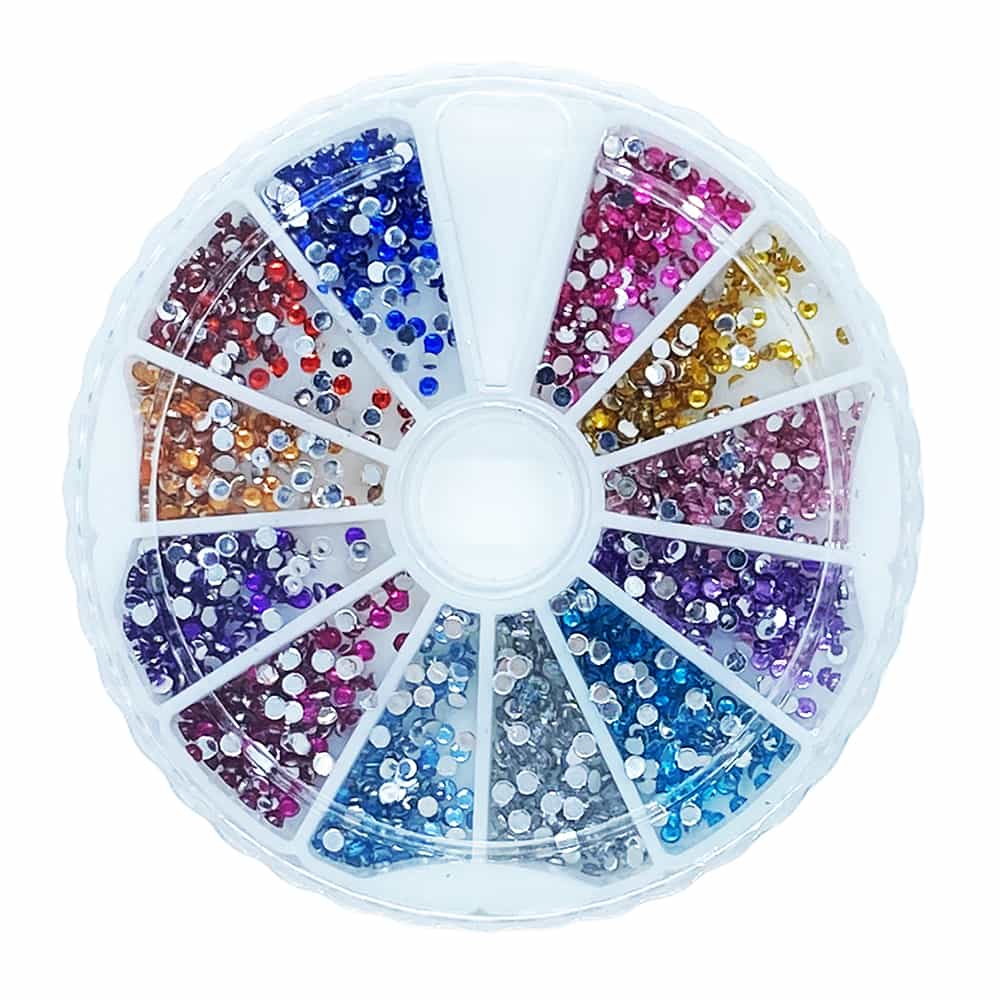 White Smoke Berkeley Rhinestone Round 2mm 12 Colors 1440PC/Wheel RS302