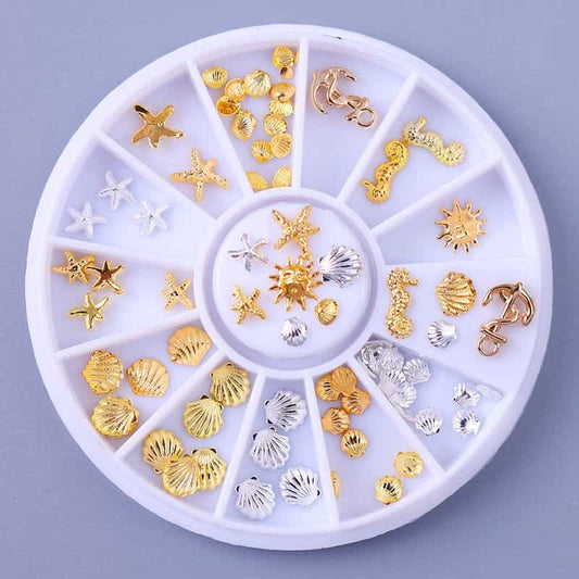 Lavender Rhinestone 3D Nail Art Decoration In Wheel